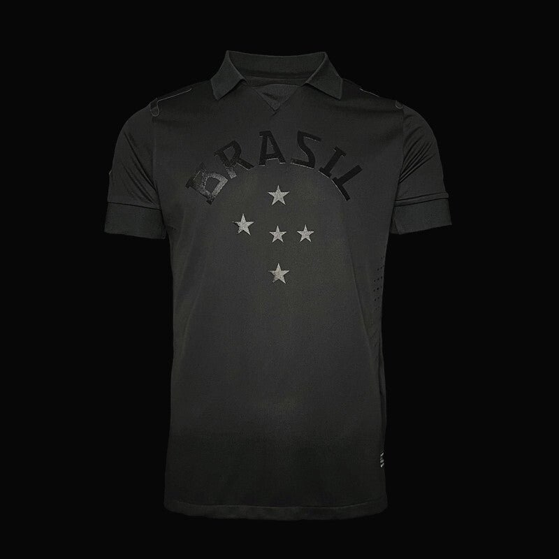 football-shirt-brazil-black-retro-13-14-1 Football Shirt Brazil Black Retro 13-14 front