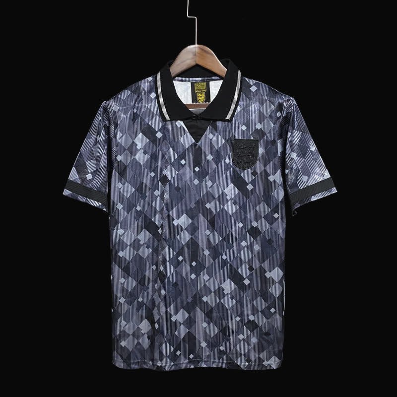 football-shirt-england-black-retro-90-91-1 Football Shirt England Black Retro 90-91 front
