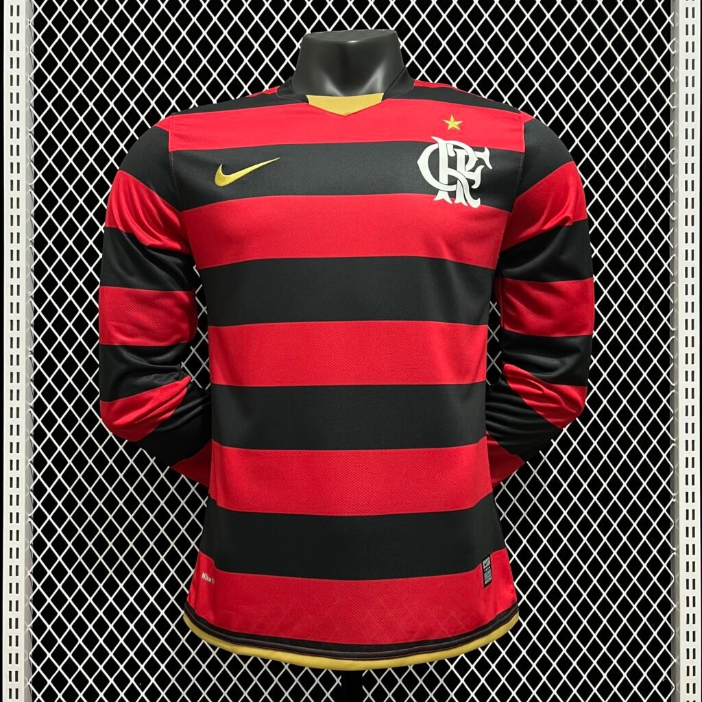 Football Shirt Flamengo Home Long Sleeve 08-09 Retro front