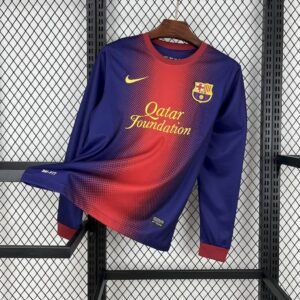 Football Shirt FC Barcelona Home 12-13 Long Sleeves Retro front