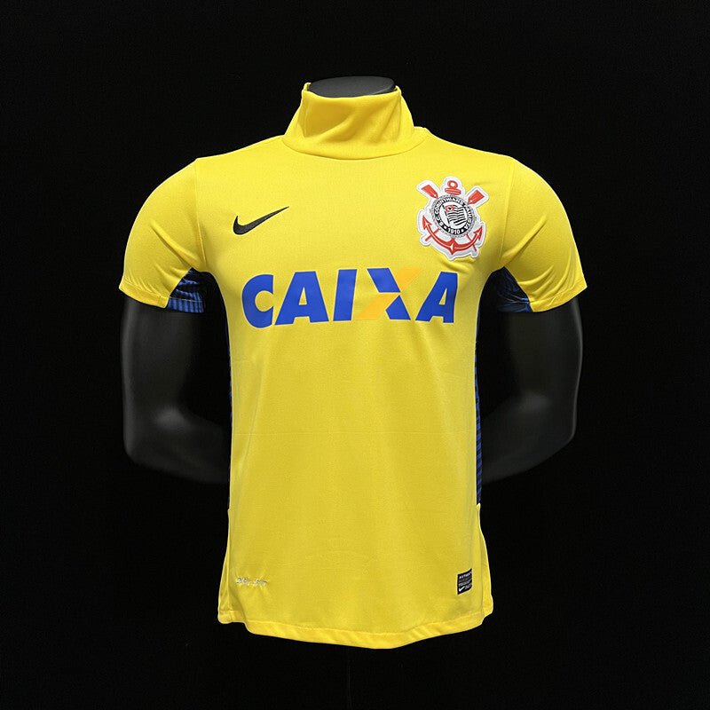 football-shirt-corinthians-goalkeeper-yellow-14-15-1 Football Shirt Corinthians Goalkeeper Yellow 14-15 front