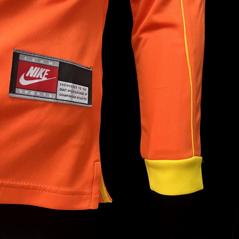 football-shirt-brazil-goalkeeper-98-99-orange-long-sleeve-3 Football Shirt Brazil Goalkeeper 98-99 Orange Long Sleeve extra 1